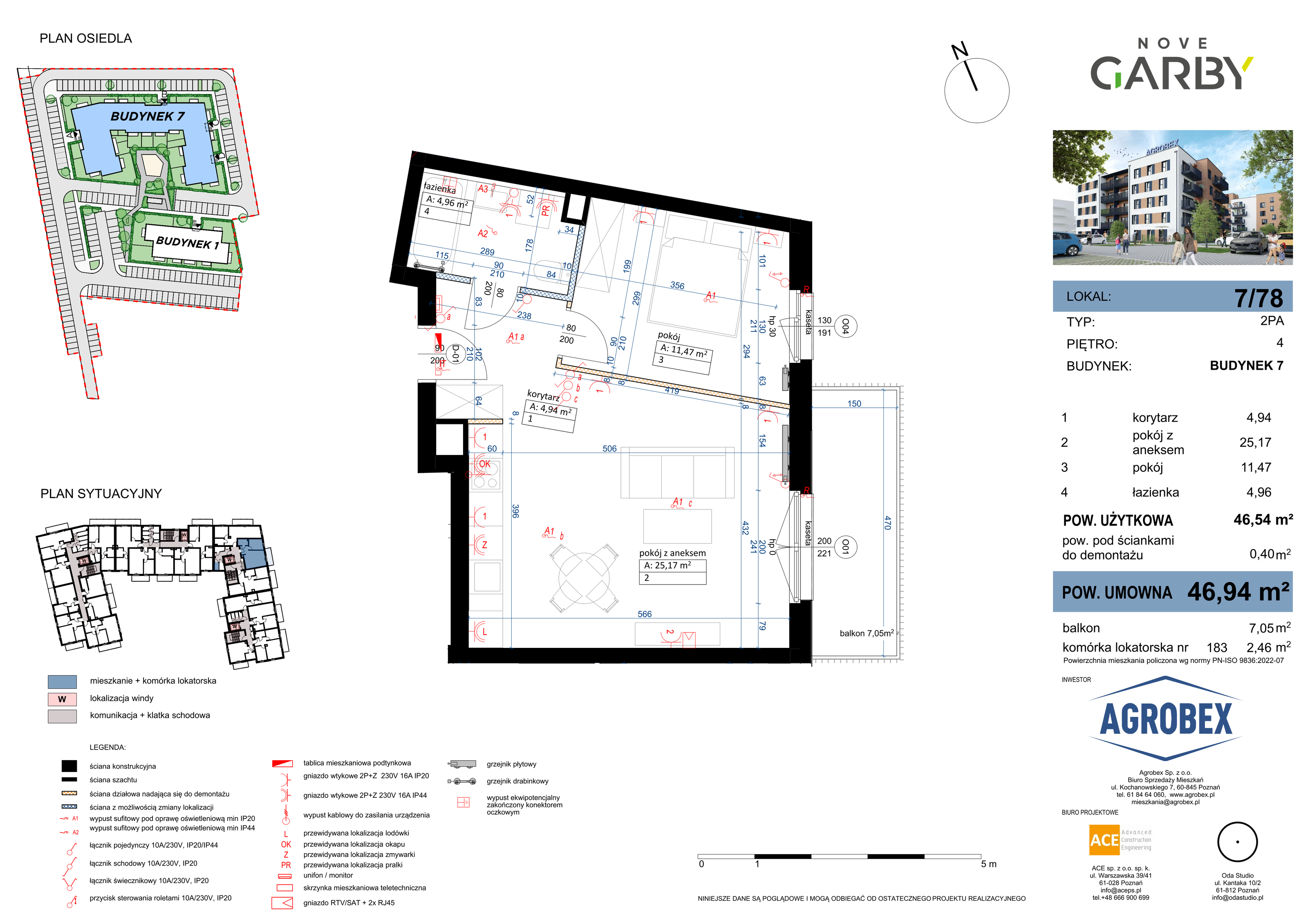 Mieszkanie 46,94 m², piętro 4, oferta nr 7/M78, Nove Garby, Garby, ul. Tulecka-idx