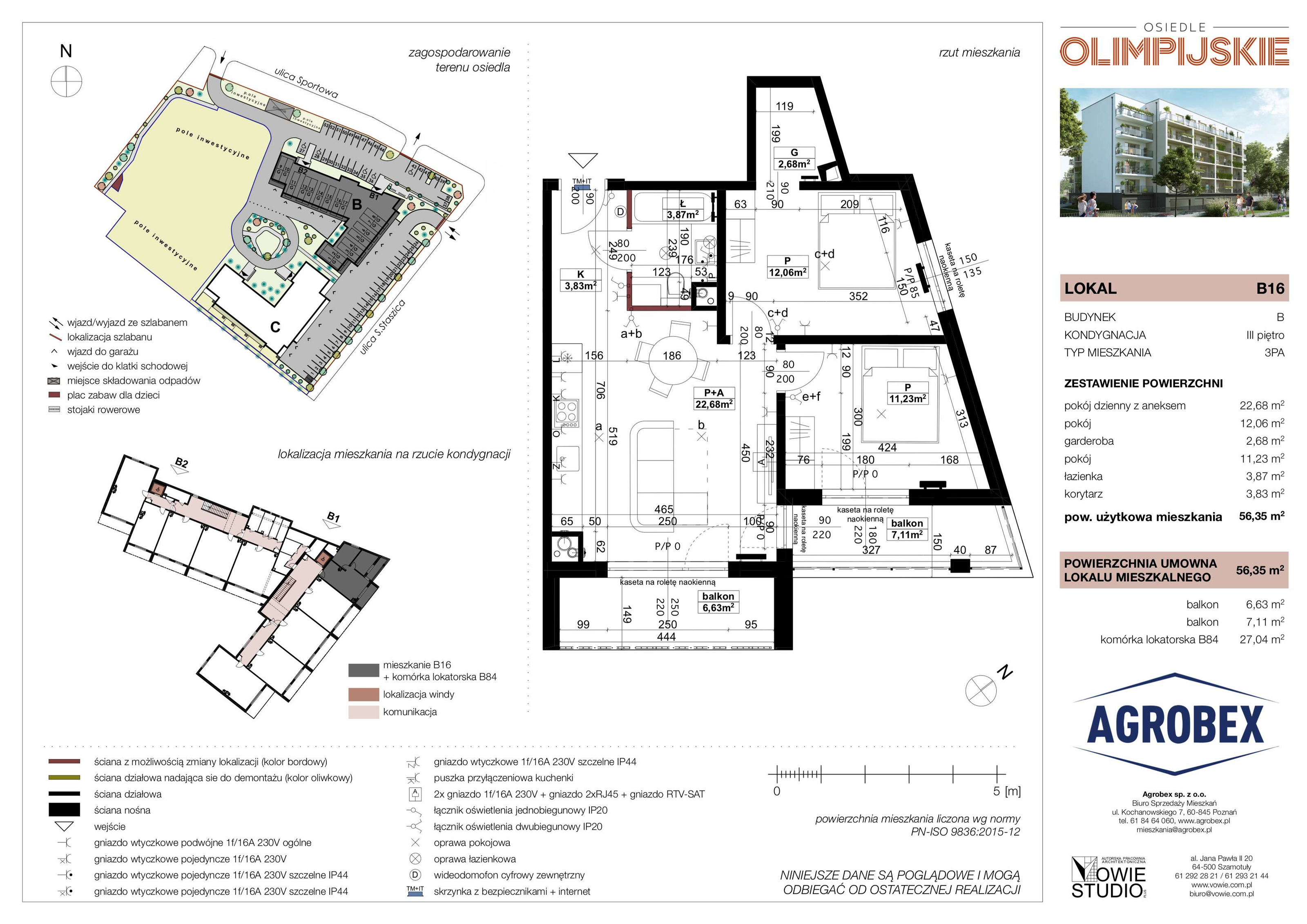 Mieszkanie 56,36 m², piętro 3, oferta nr B16, Osiedle Olimpijskie, Szamotuły, ul. Sportowa-idx