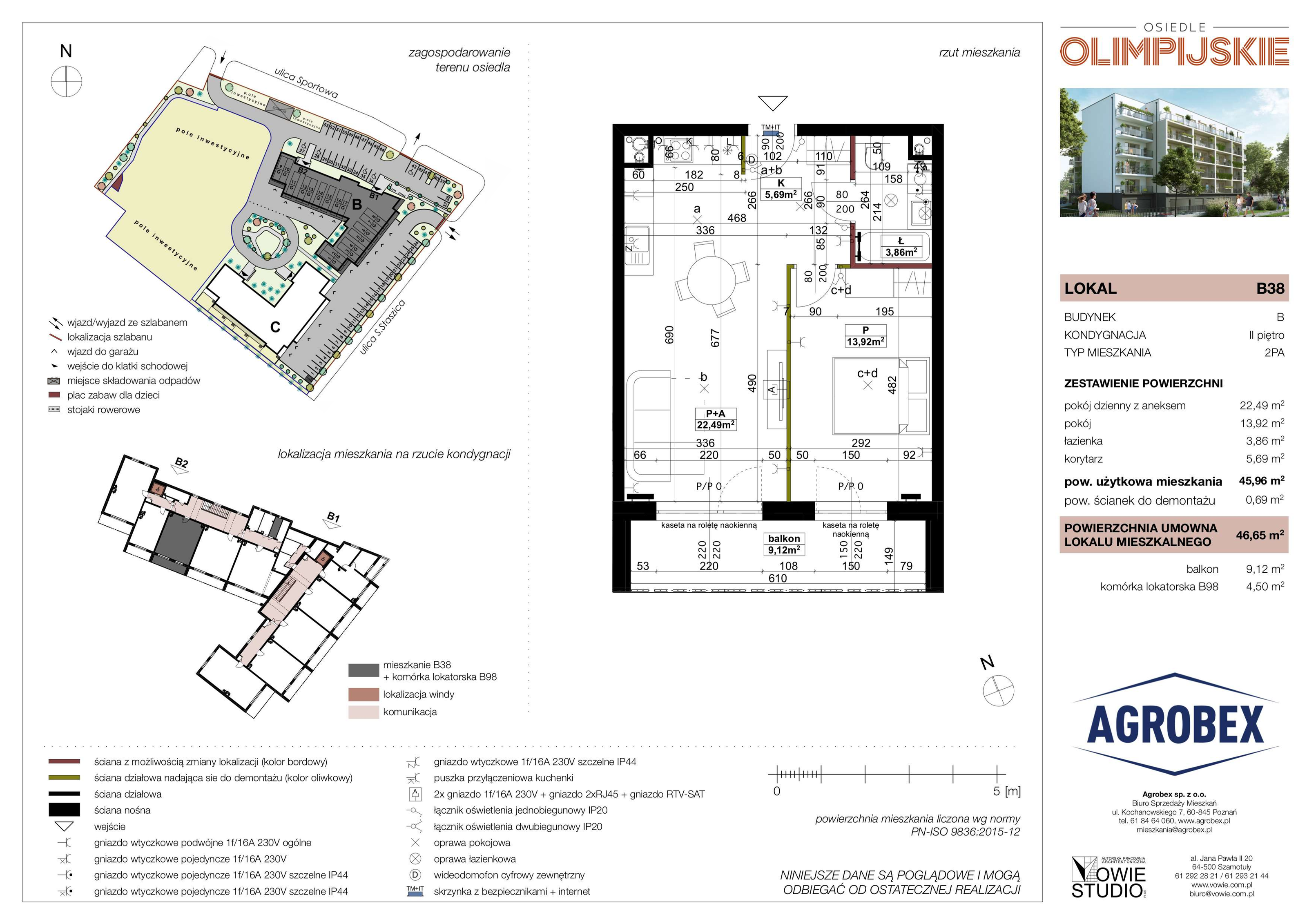 Mieszkanie 46,65 m², piętro 2, oferta nr B38, Osiedle Olimpijskie, Szamotuły, ul. Sportowa-idx