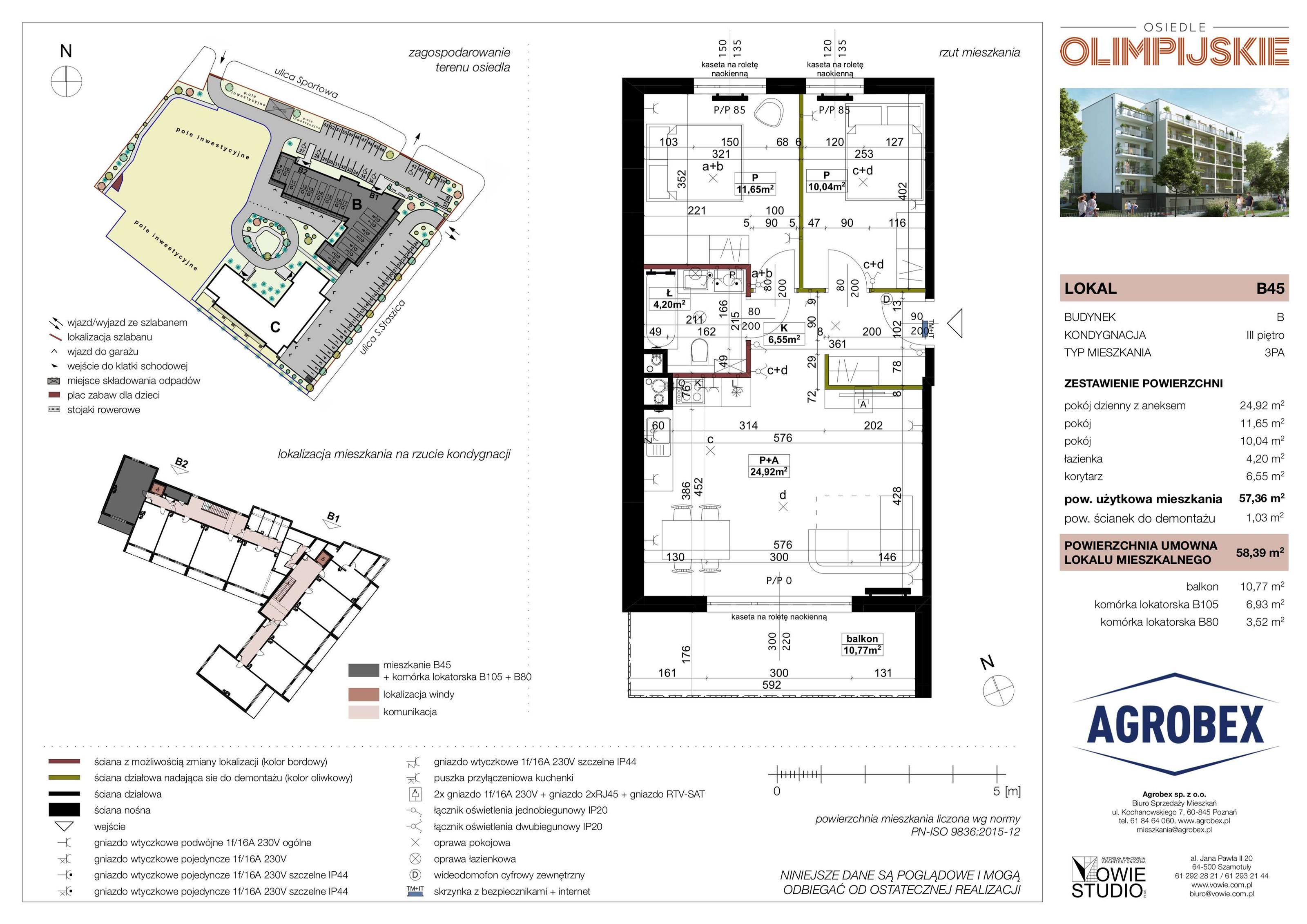 Mieszkanie 58,39 m², piętro 3, oferta nr B45, Osiedle Olimpijskie, Szamotuły, ul. Sportowa-idx