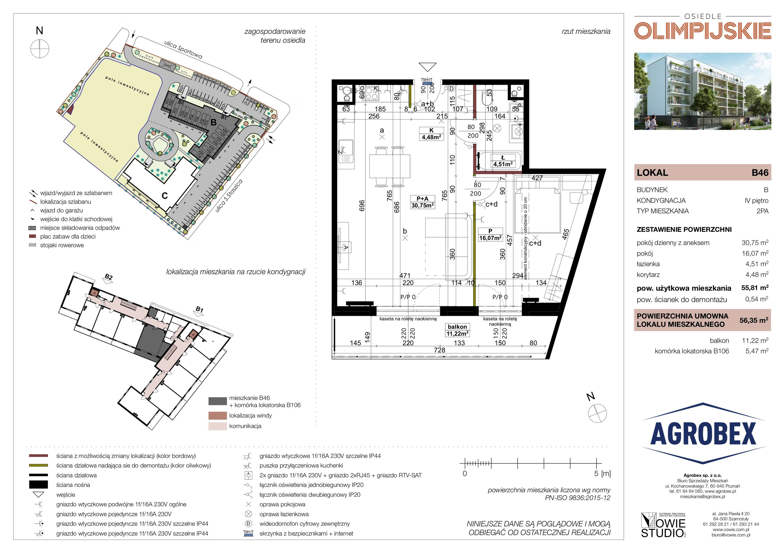 Mieszkanie 56,35 m², piętro 4, oferta nr B46, Osiedle Olimpijskie, Szamotuły, ul. Sportowa-idx