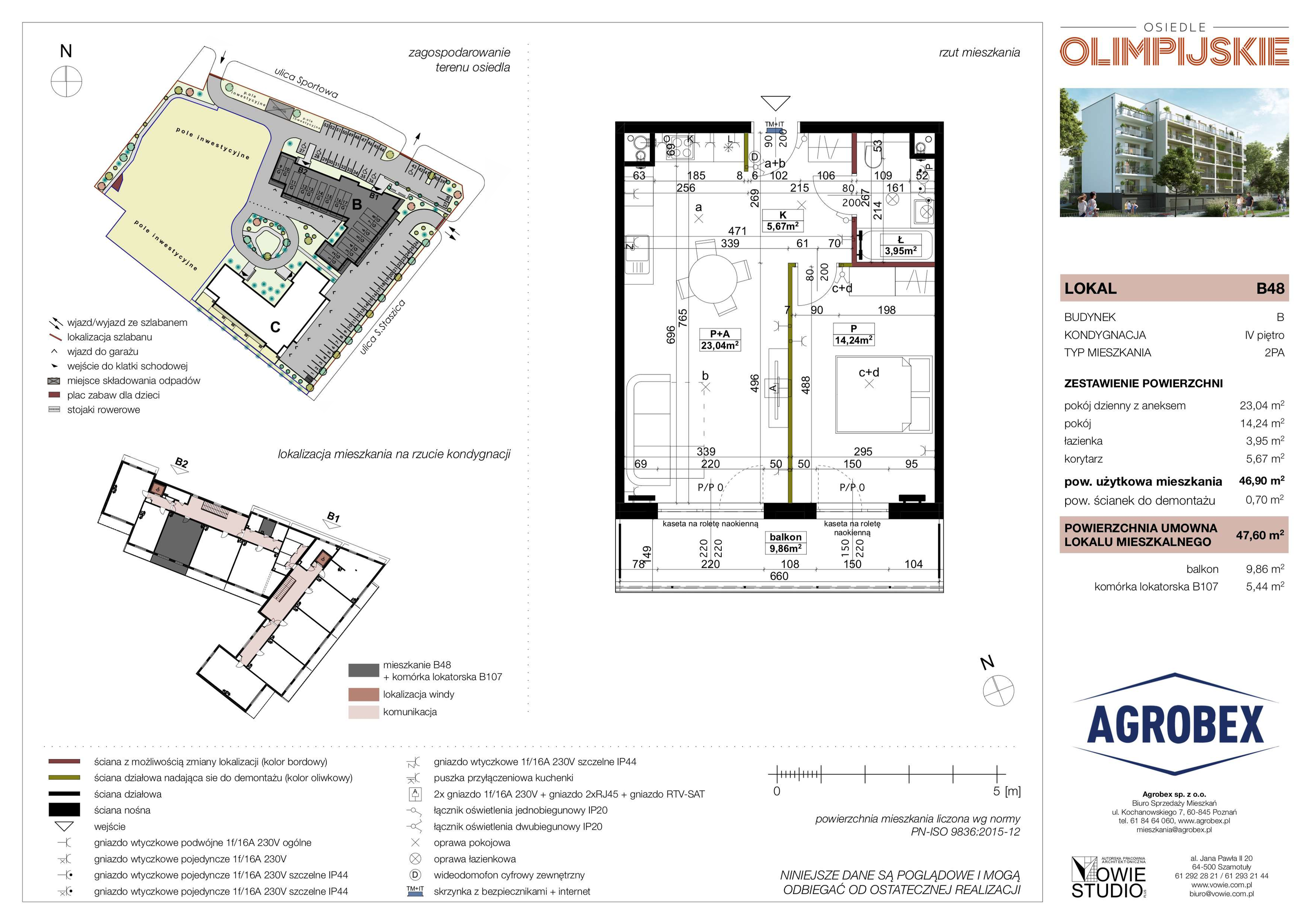 Mieszkanie 47,60 m², piętro 4, oferta nr B48, Osiedle Olimpijskie, Szamotuły, ul. Sportowa-idx