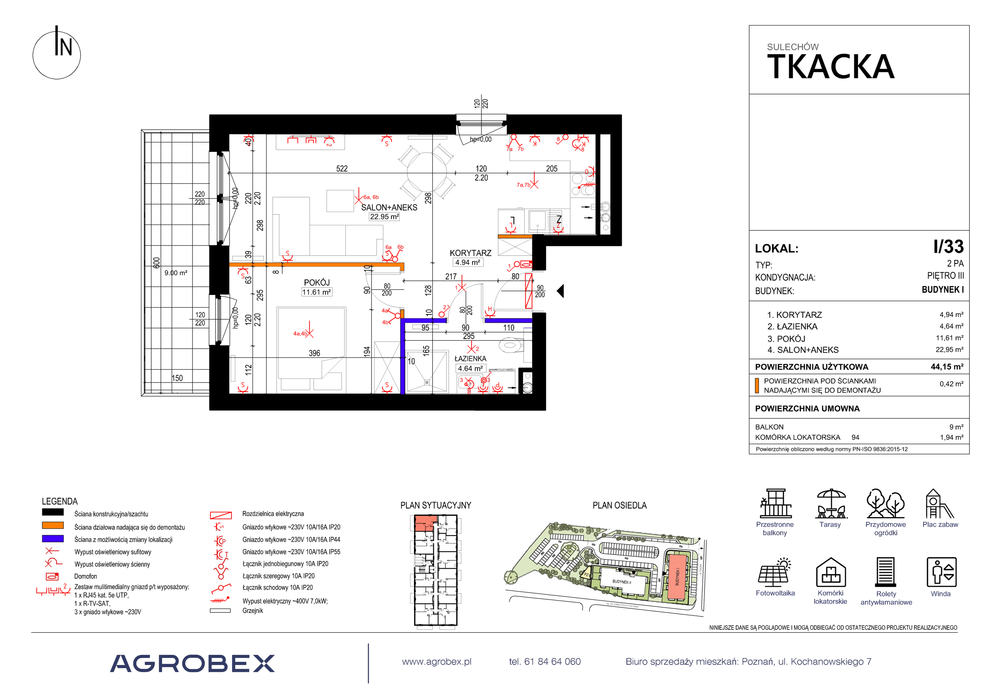 Mieszkanie 44,57 m², piętro 3, oferta nr 1/33, Osiedle Tkacka, Sulechów, ul. Tkacka-idx