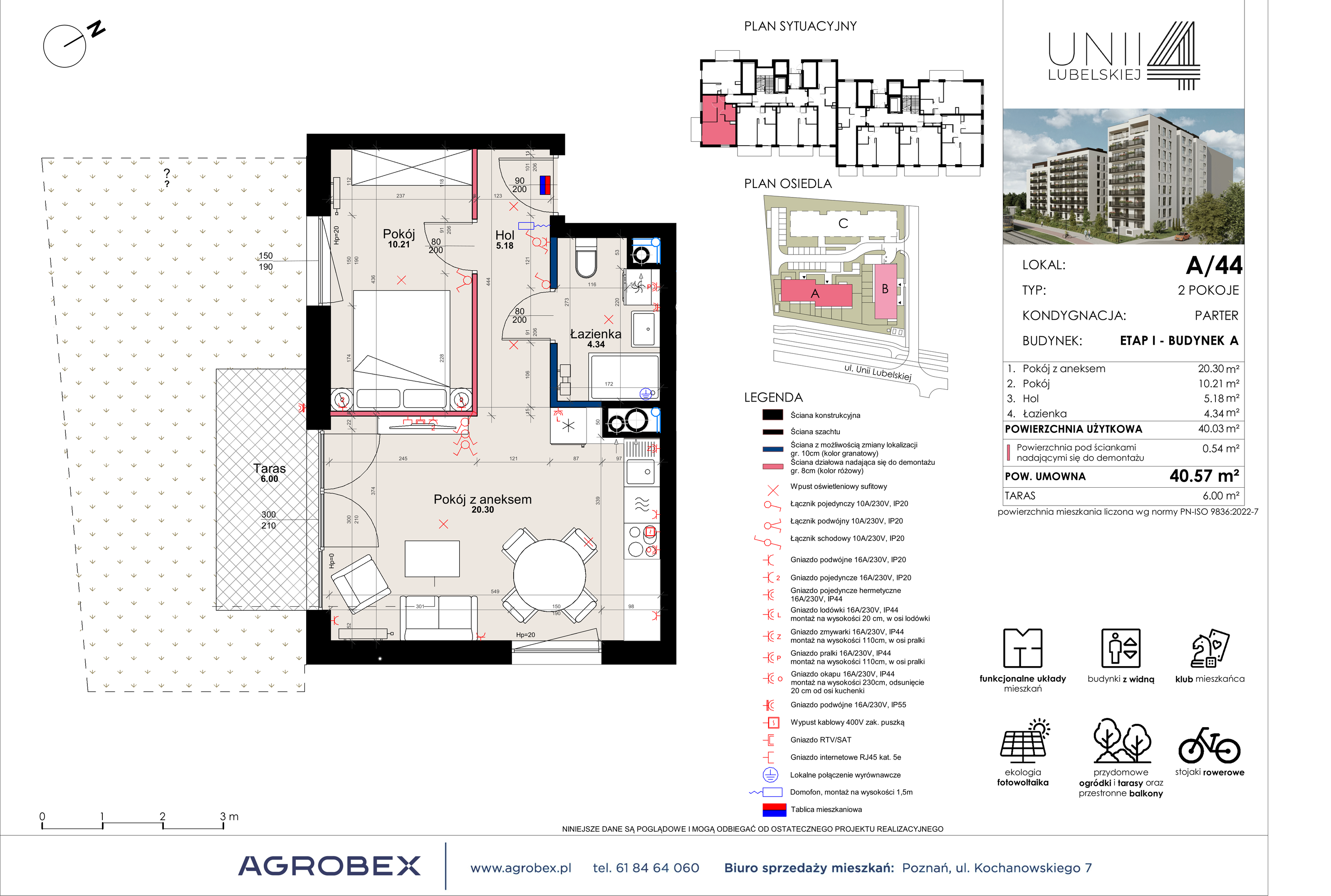 Mieszkanie 40,57 m², parter, oferta nr A/44, Unii Lubelskiej 4, Poznań, Nowe Miasto, Starołęka, ul. Unii Lubelskiej 4-idx