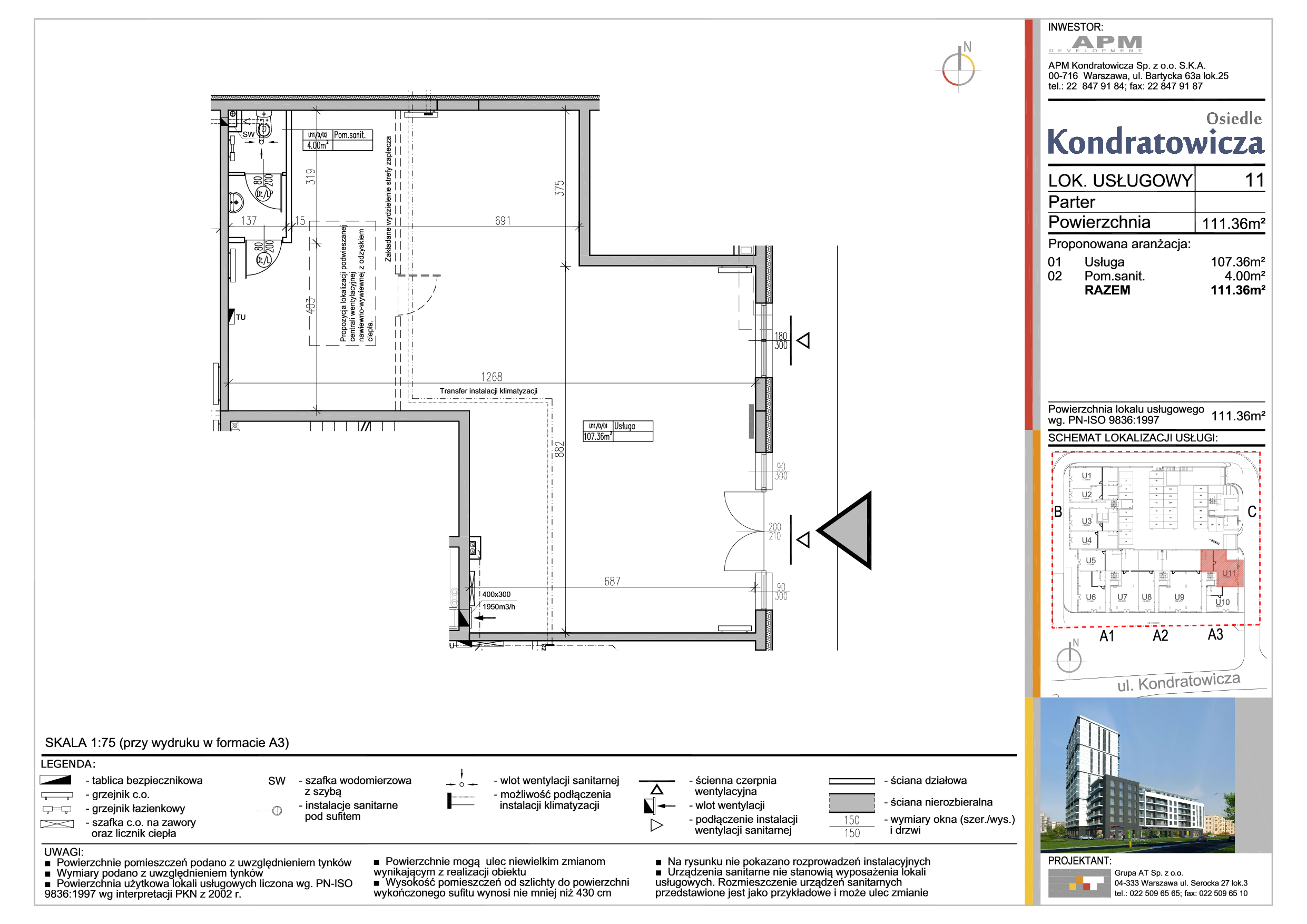 Lokal użytkowy 112,12 m², oferta nr U11, Osiedle Kondratowicza - lokale użytkowe, Warszawa, Targówek, ul. Kondratowicza-idx