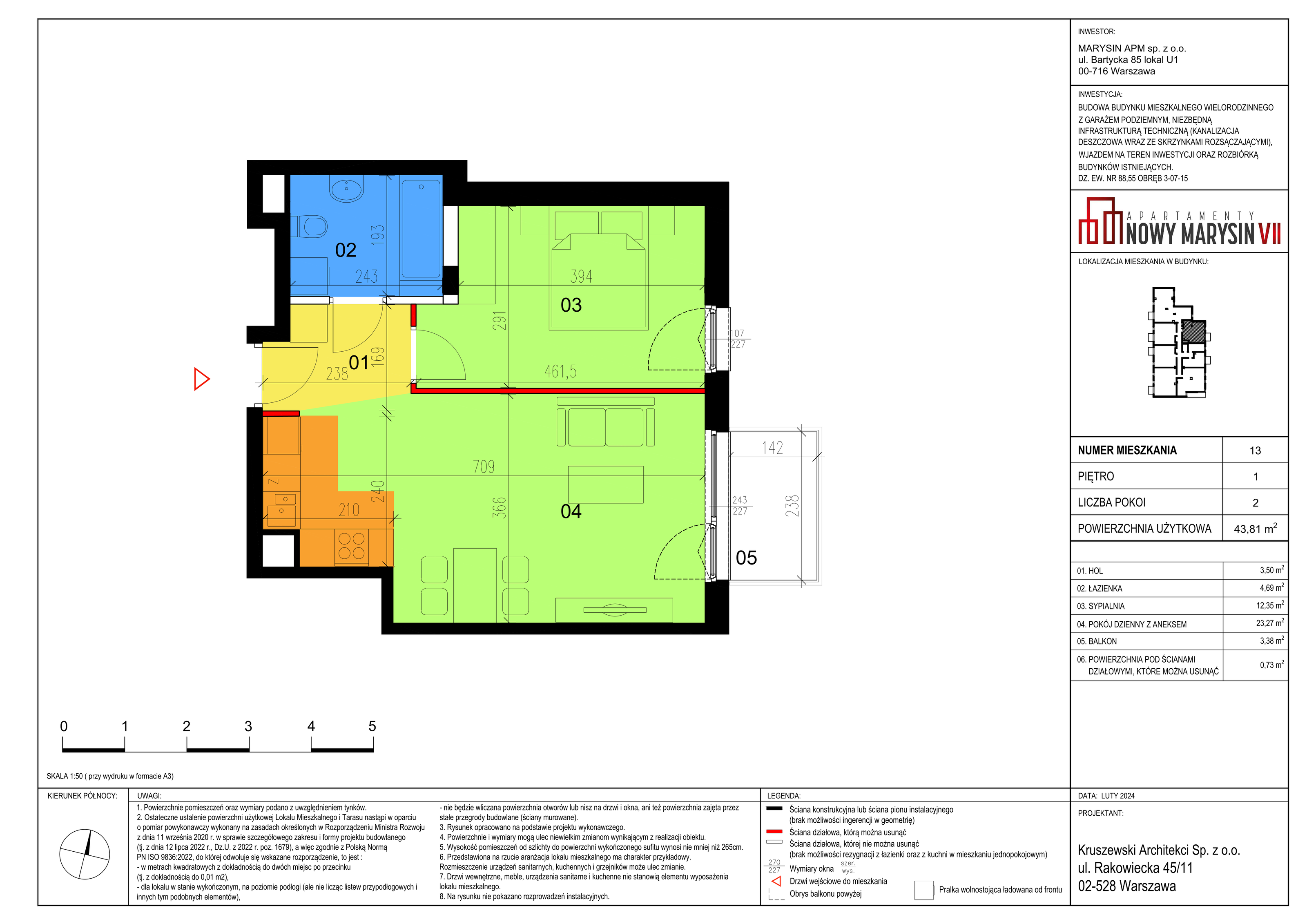 Mieszkanie 46,29 m², parter, oferta nr VII_5, Apartamenty Marysin, Warszawa, Wawer, Marysin Wawerski, ul. Bluszczowa 14-idx