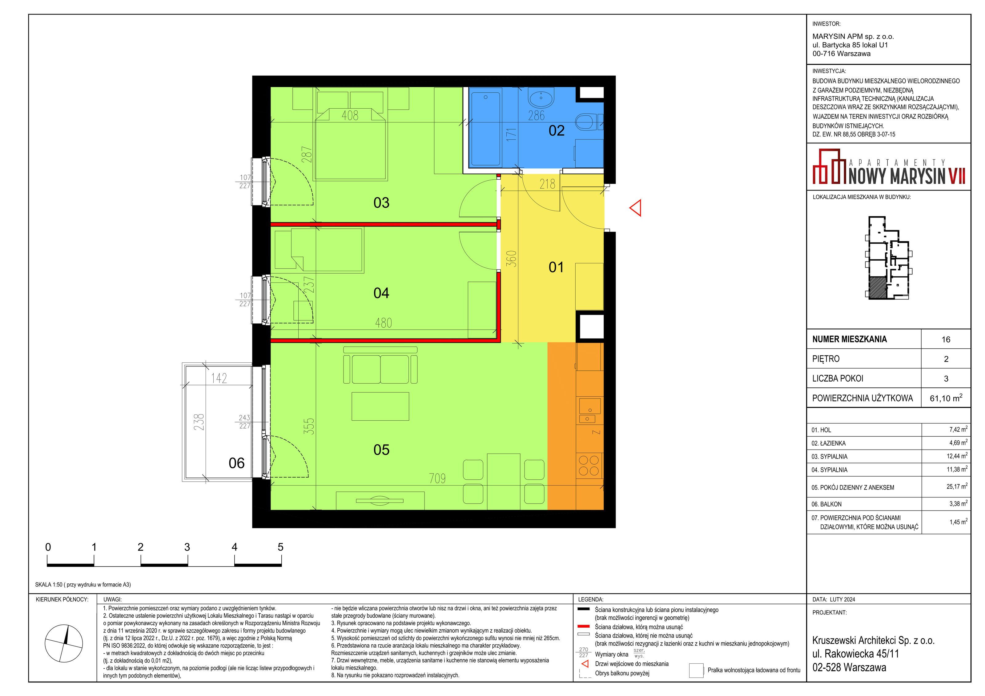 Mieszkanie 61,10 m², piętro 2, oferta nr VII_16, Apartamenty Marysin, Warszawa, Wawer, Marysin Wawerski, ul. Bluszczowa 14-idx