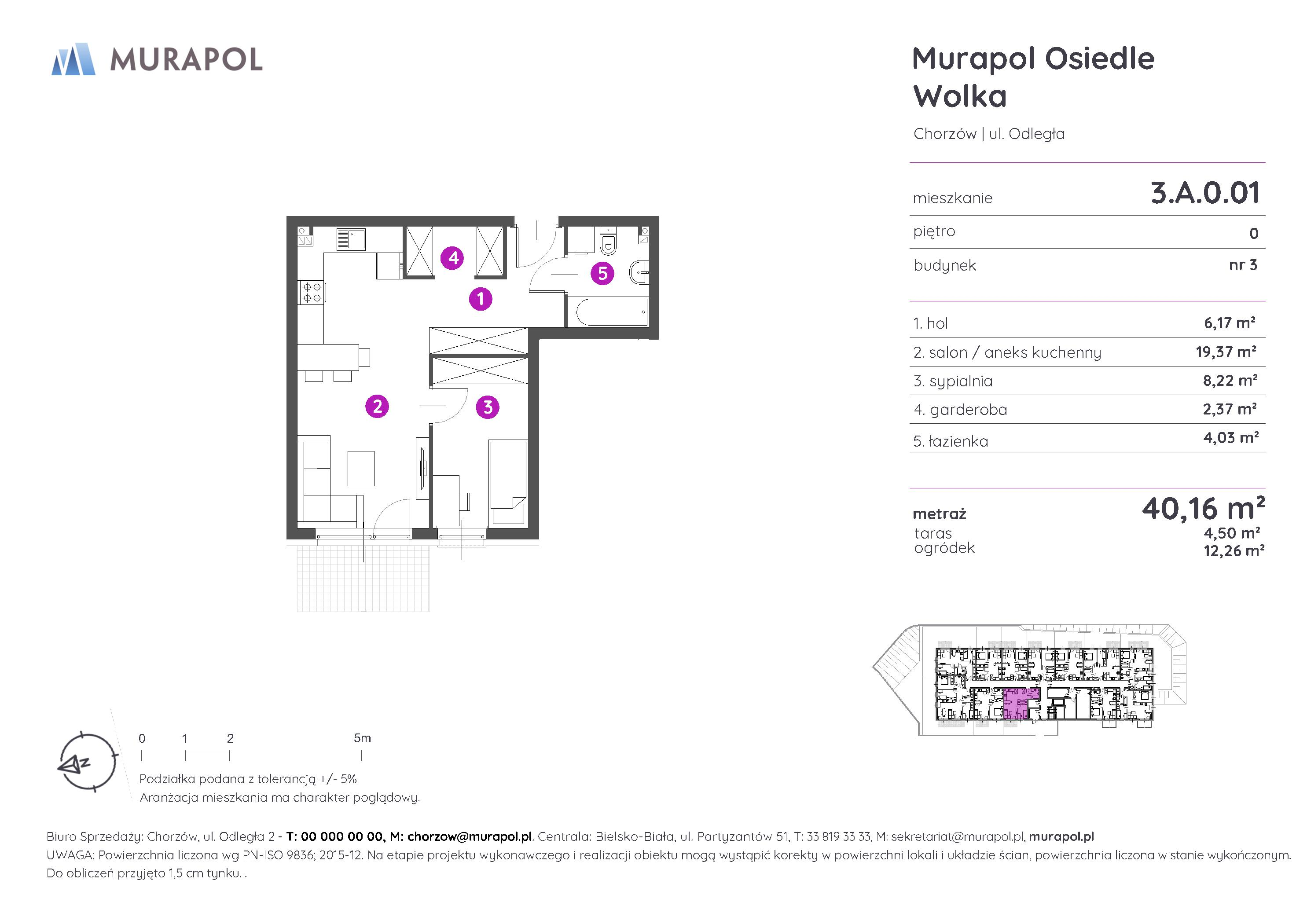 Mieszkanie 40,16 m², parter, oferta nr 3.A.0.01, Murapol Osiedle Wolka, Chorzów, Centrum, ul. Odległa-idx