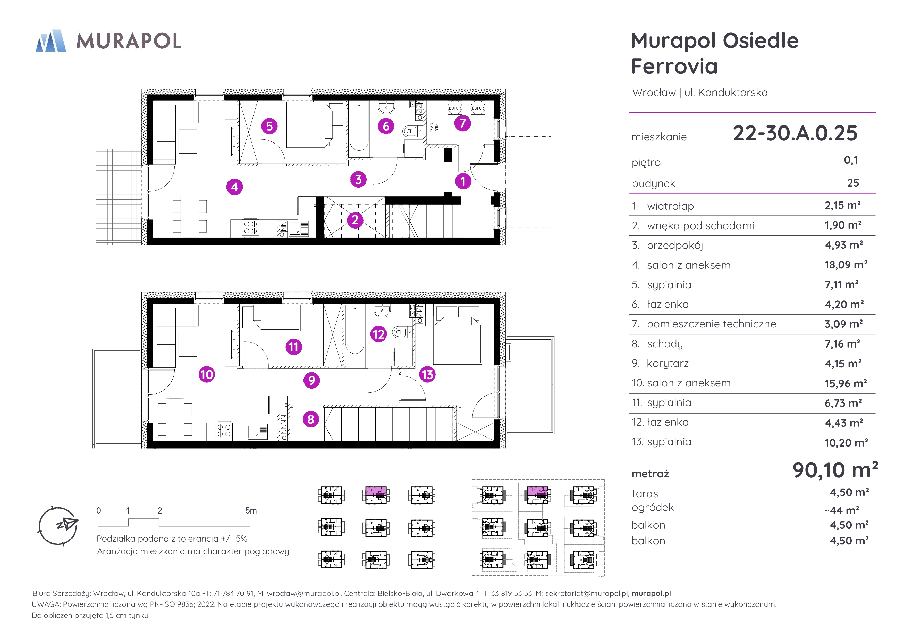 Mieszkanie 90,10 m², parter, oferta nr 22-30.A.0.25, Murapol Osiedle Ferrovia, Wrocław, Brochów, Krzyki, ul. Konduktorska-idx