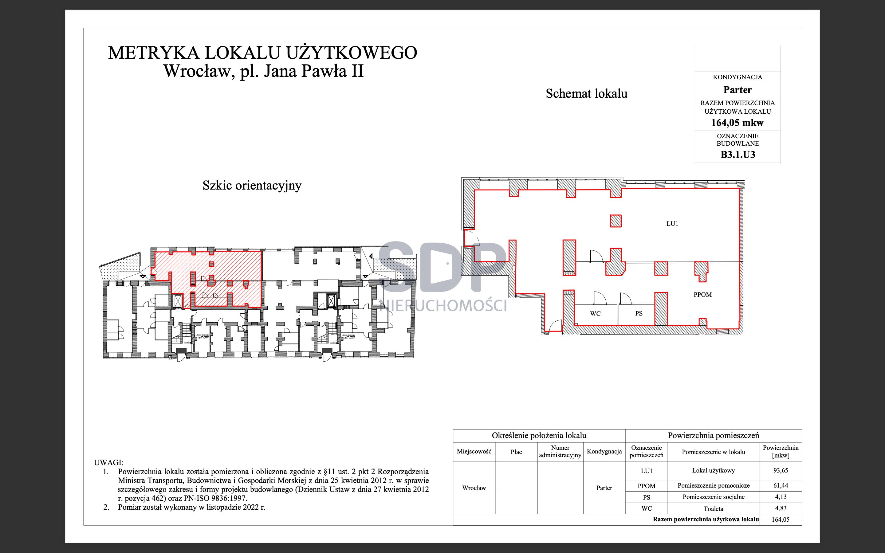 Lokal użytkowy 164,05 m², oferta nr , 31389, Wrocław, Stare Miasto, Jana Pawła II-idx