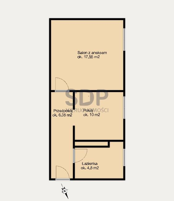 Mieszkanie 38,49 m², parter, oferta nr , 32469, Wrocław, Biskupin-Sępolno-Dąbie-Bartoszowice, Śródmieście, Józefa Lompy-idx