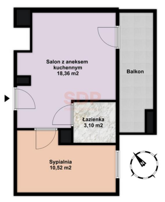 Mieszkanie 31,98 m², piętro 2, oferta nr , 36870, Wrocław, Biskupin-Sępolno-Dąbie-Bartoszowice, Śródmieście, Mieszczańska-idx