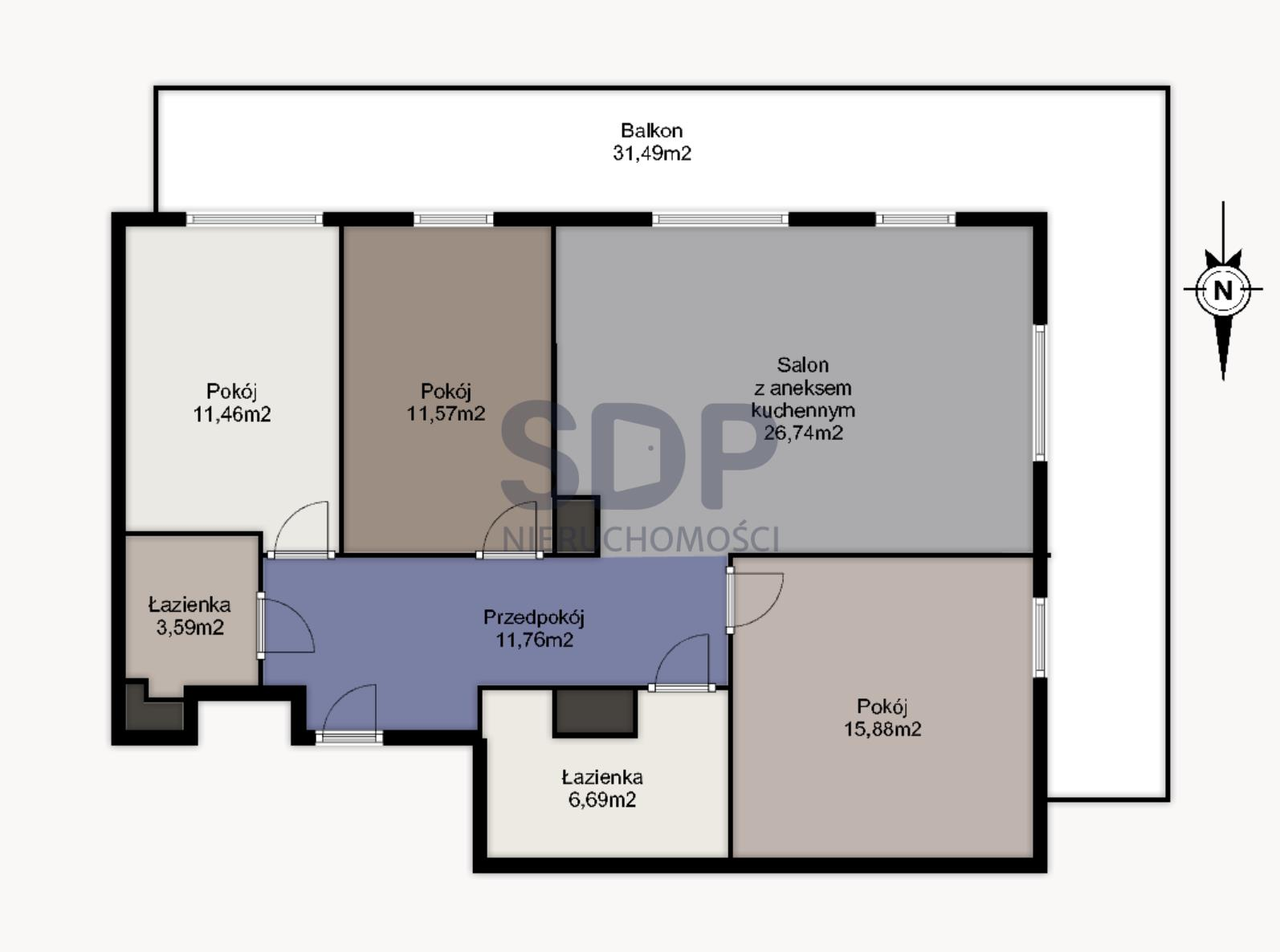 Mieszkanie 87,69 m², piętro 6, oferta nr , 31811, Wrocław, Stare Miasto, Podwale-idx