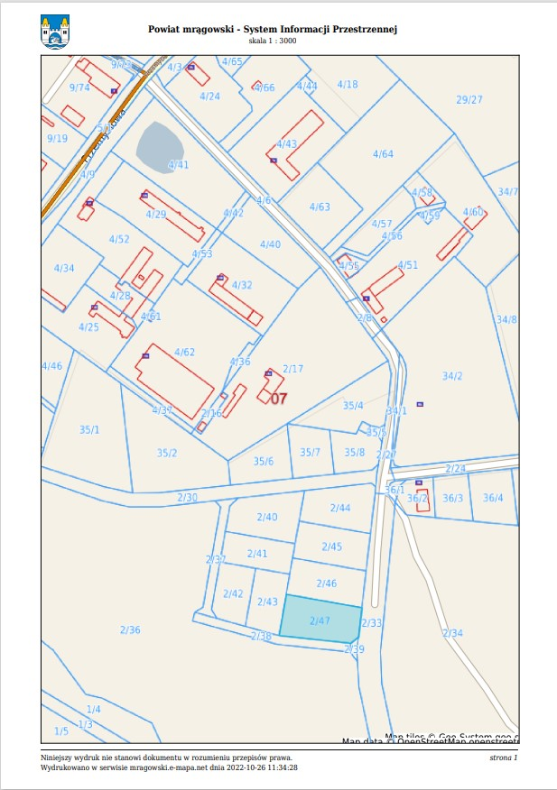 Działka 3 876,00 m², oferta nr , LCGC00050, Mrągowo-idx