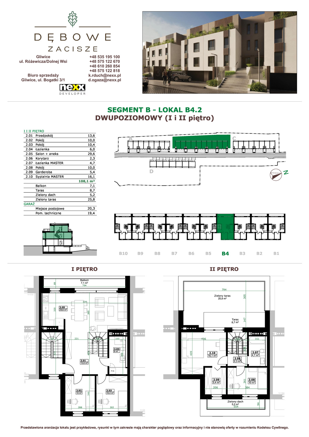 Mieszkanie 108,10 m², piętro 1, oferta nr B4.2, Dębowe Zacisze, Gliwice, Wójtowa Wieś, ul. Dolnej Wsi-idx