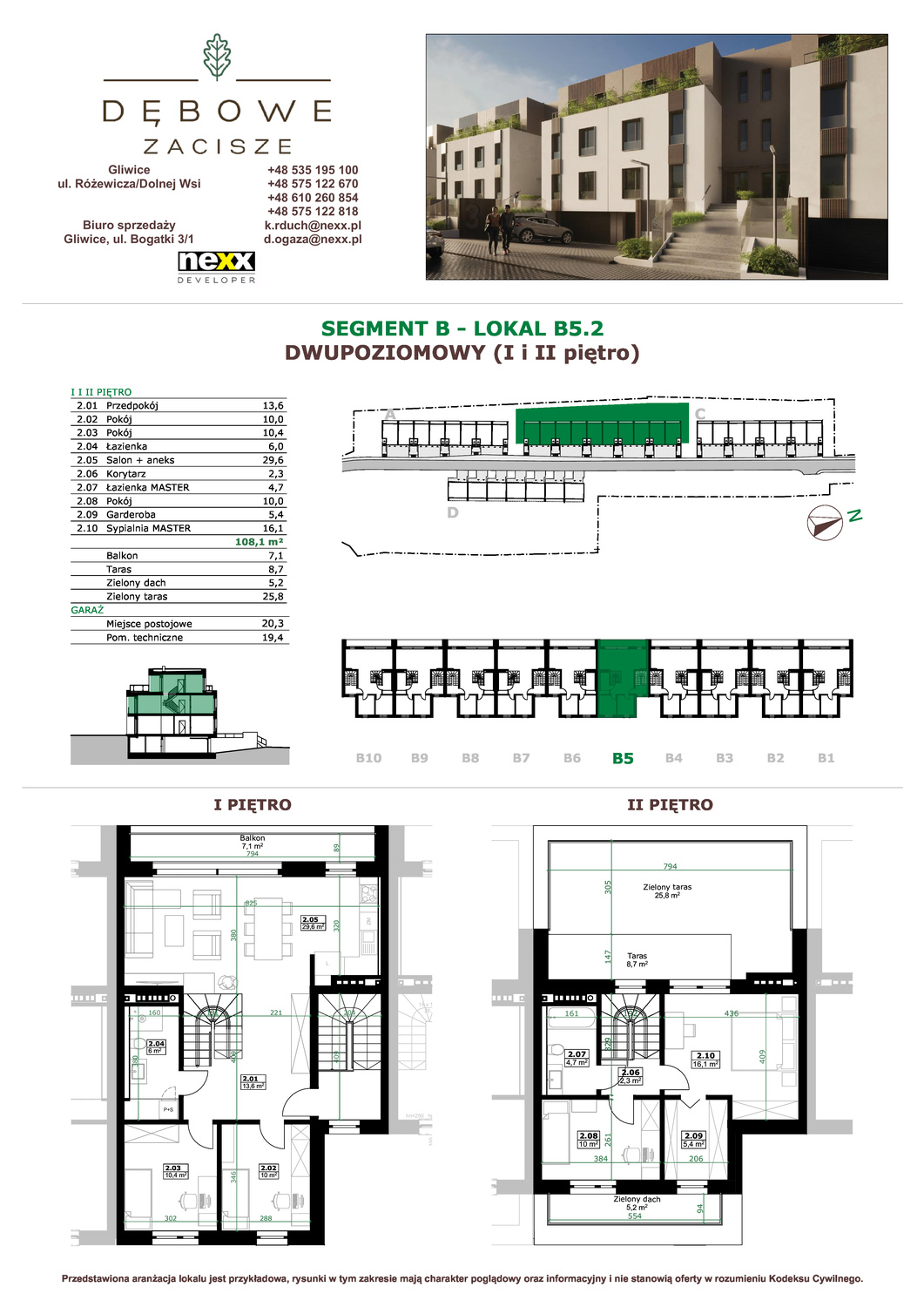 Mieszkanie 108,10 m², piętro 1, oferta nr B5.2, Dębowe Zacisze, Gliwice, Wójtowa Wieś, ul. Dolnej Wsi-idx