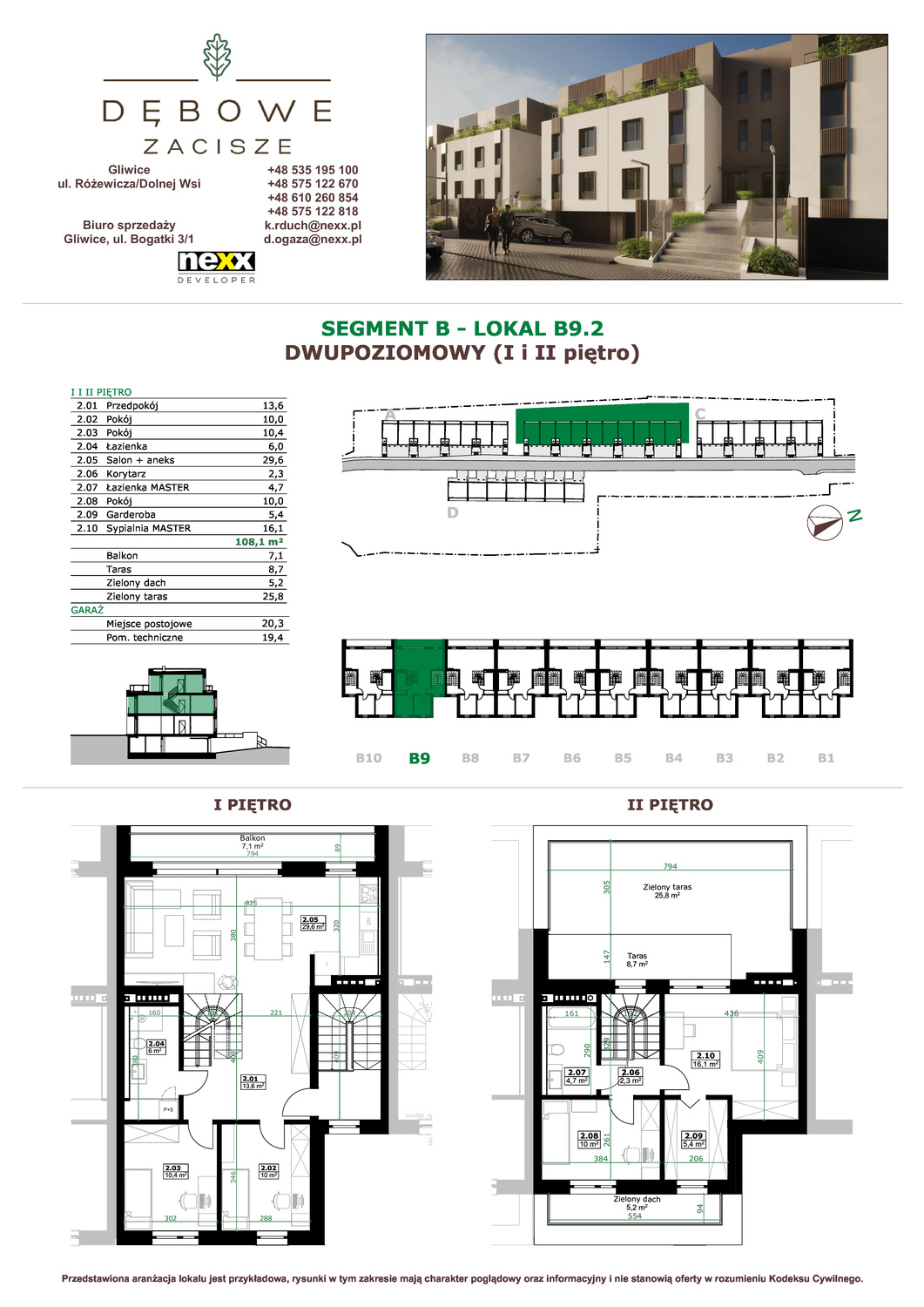 Mieszkanie 108,10 m², piętro 1, oferta nr B9.2, Dębowe Zacisze, Gliwice, Wójtowa Wieś, ul. Dolnej Wsi-idx