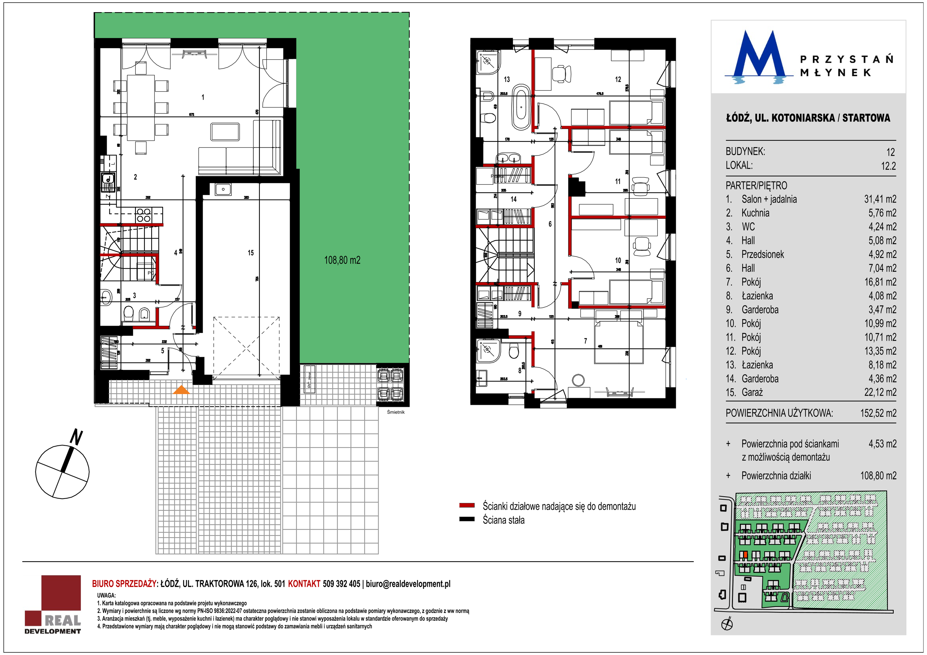 Dom 152,40 m², oferta nr 12_2, Przystań Młynek - domy, Łódź, Górna, Dąbrowa, ul. Kotoniarska/ Startowa-idx