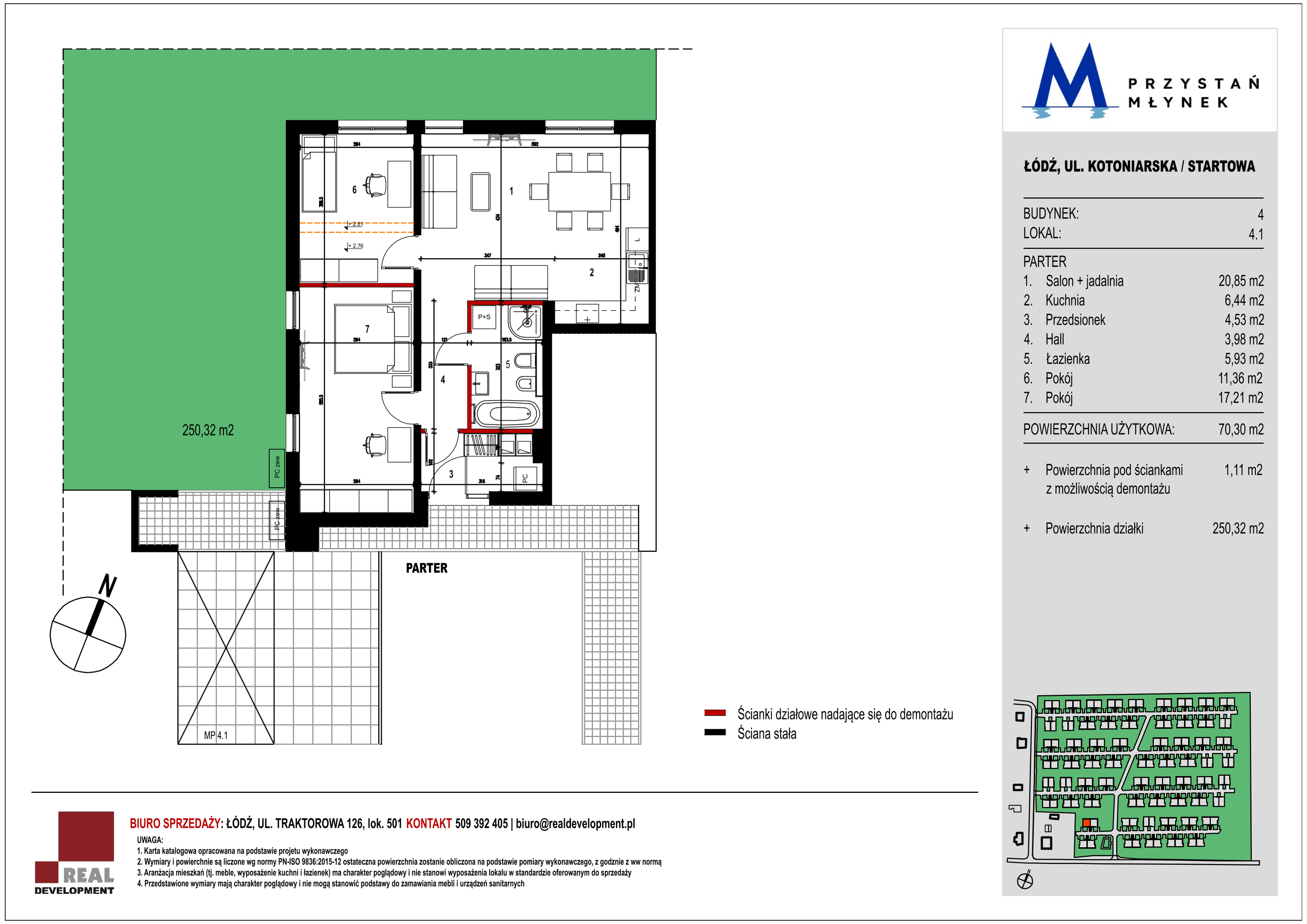 Mieszkanie 70,30 m², parter, oferta nr 4_1, Przystań Młynek, Łódź, Górna, Dąbrowa, ul. Kotoniarska/ Startowa-idx