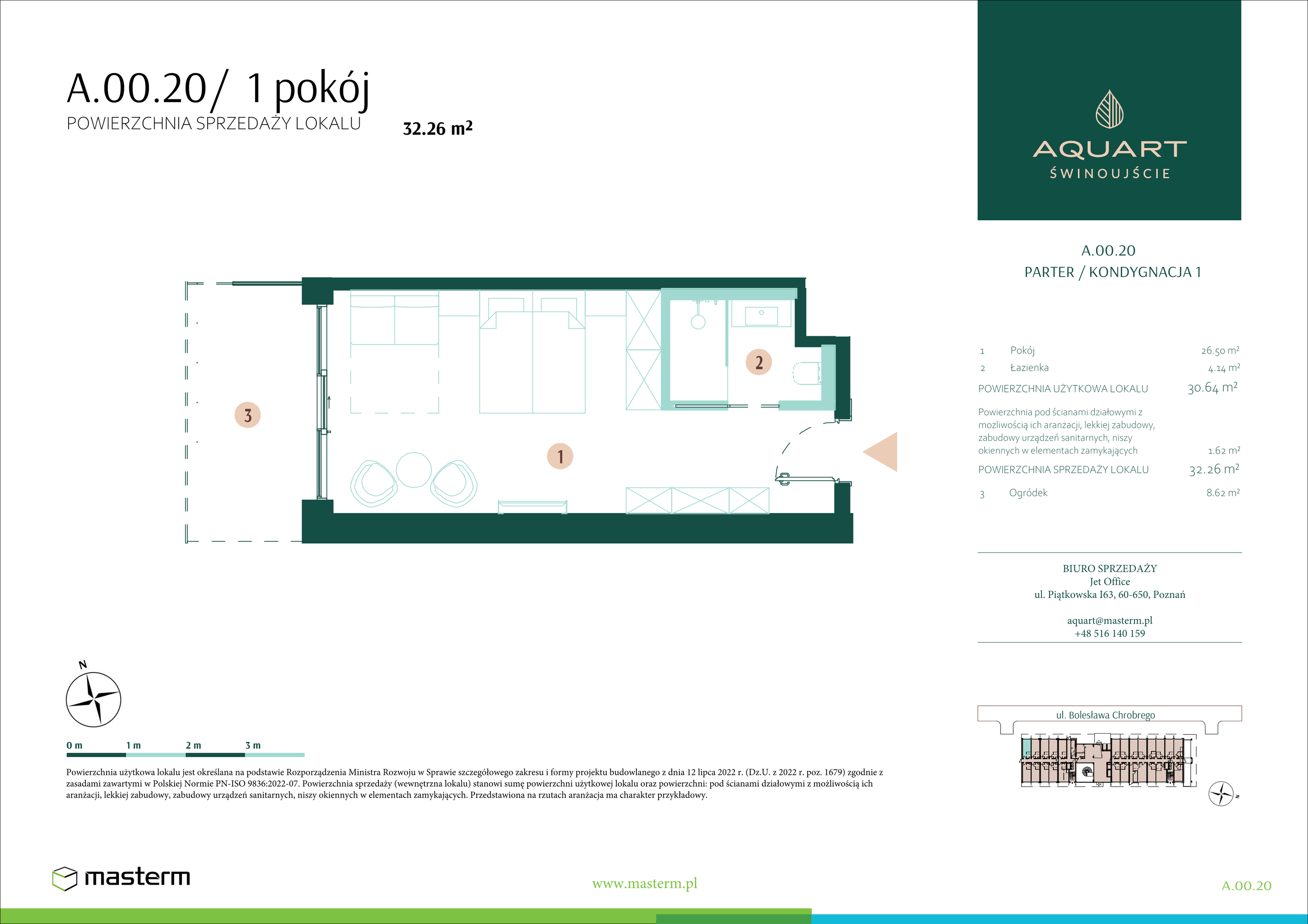 Apartament 32,26 m², parter, oferta nr A/00/20, Aquart, Świnoujście, ul. Bolesława Chrobrego 35-idx