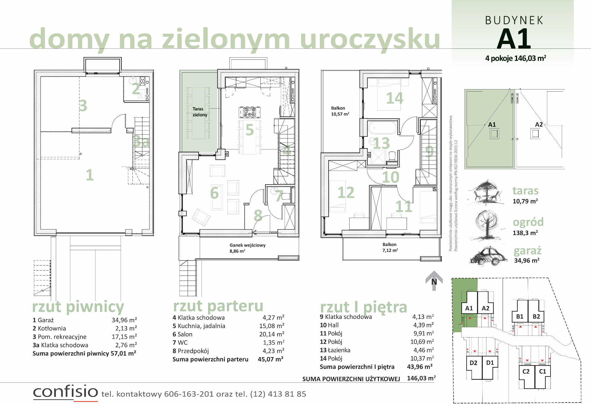 Dom 146,03 m², oferta nr A1, Domy na Zielonym Uroczysku, Kraków, Dębniki, Skotniki, ul. Generała Jana Karcza-idx