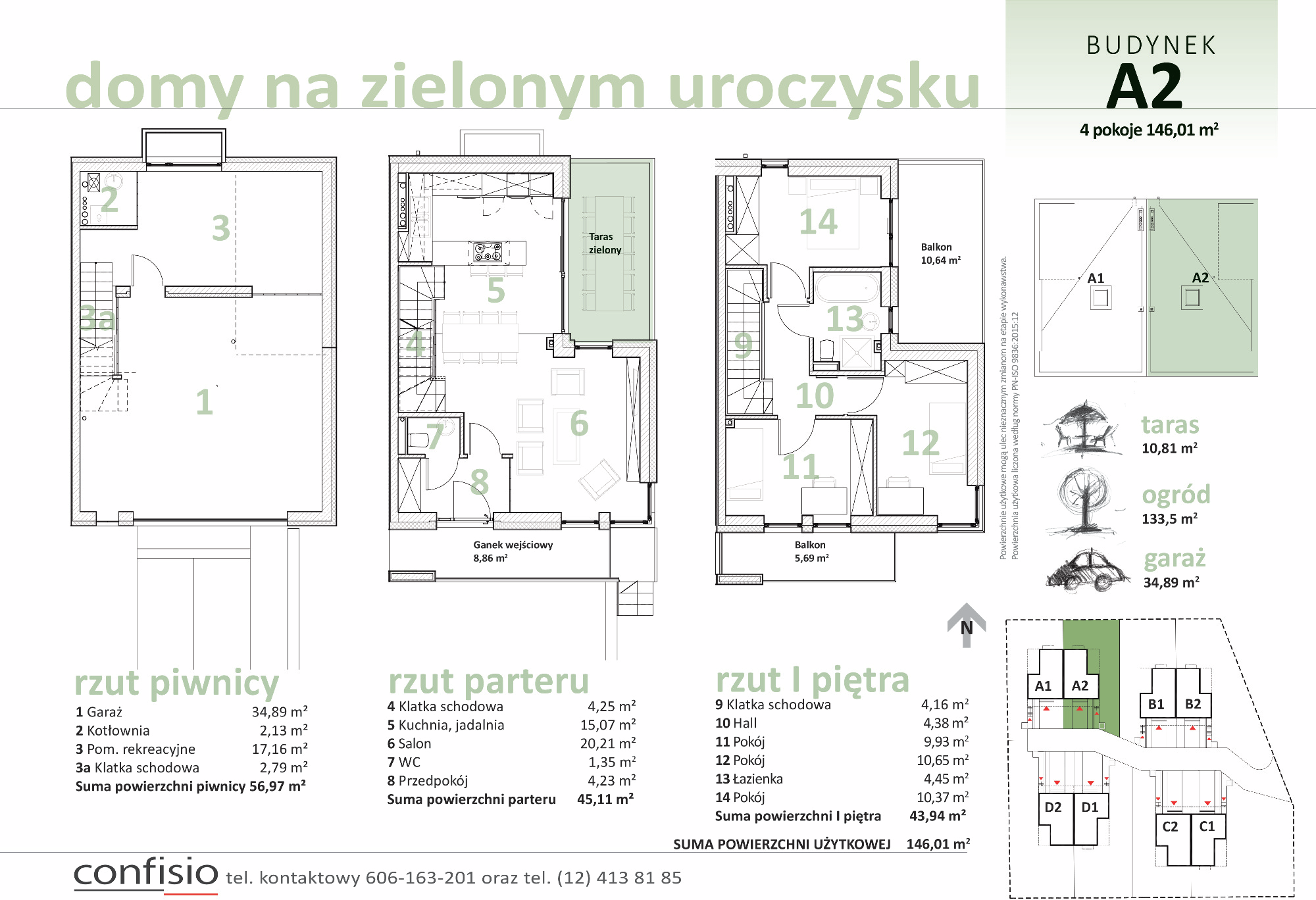 Dom 146,01 m², oferta nr A2, Domy na Zielonym Uroczysku, Kraków, Dębniki, Skotniki, ul. Generała Jana Karcza-idx