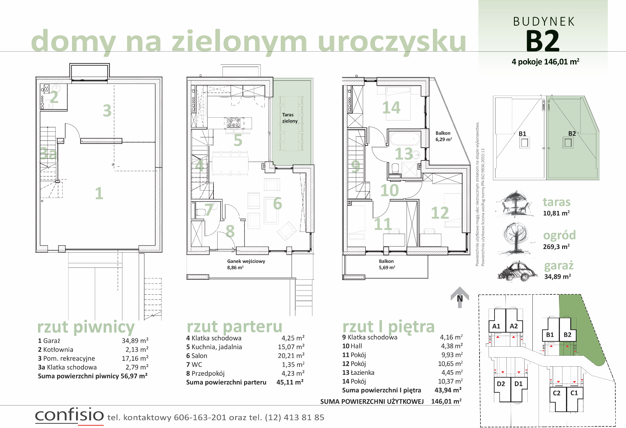 Dom 146,01 m², oferta nr B2, Domy na Zielonym Uroczysku, Kraków, Dębniki, Skotniki, ul. Generała Jana Karcza-idx