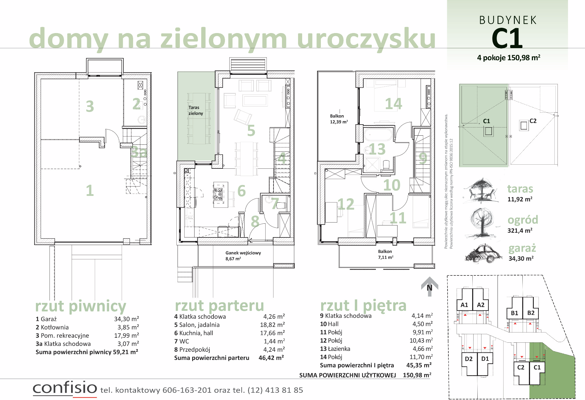 Dom 150,98 m², oferta nr C1, Domy na Zielonym Uroczysku, Kraków, Dębniki, Skotniki, ul. Generała Jana Karcza-idx