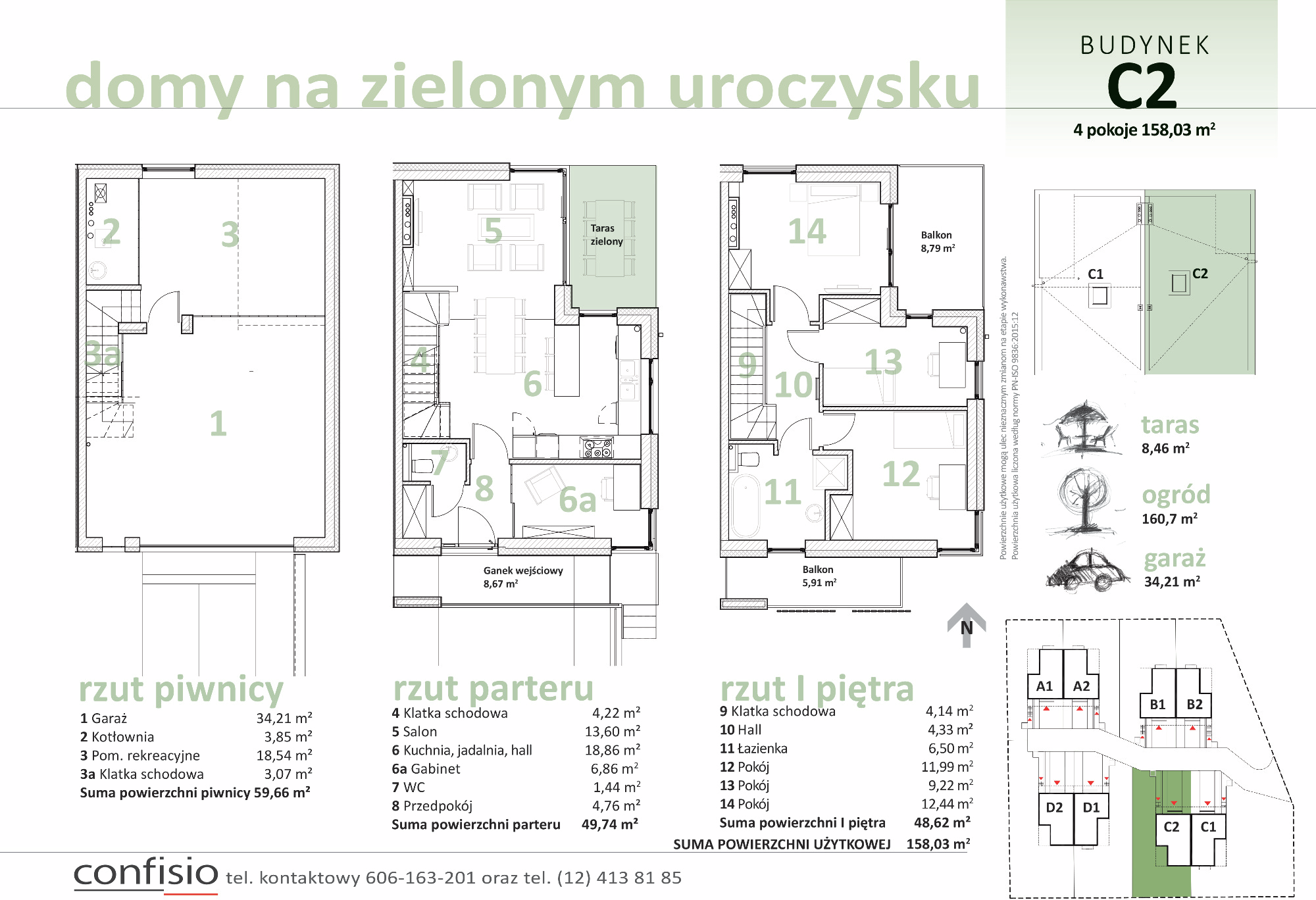 Dom 158,03 m², oferta nr C2, Domy na Zielonym Uroczysku, Kraków, Dębniki, Skotniki, ul. Generała Jana Karcza-idx