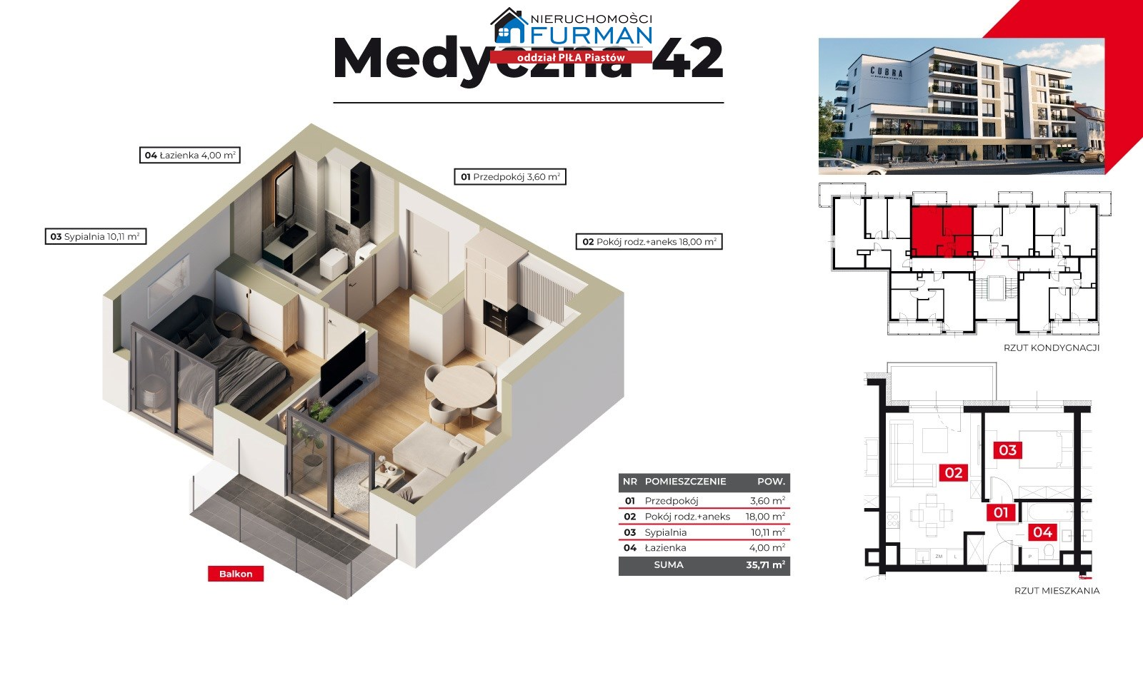 Mieszkanie 35,71 m², piętro 1, oferta nr , FRP-MS-196459-1, Piła, Górne-idx