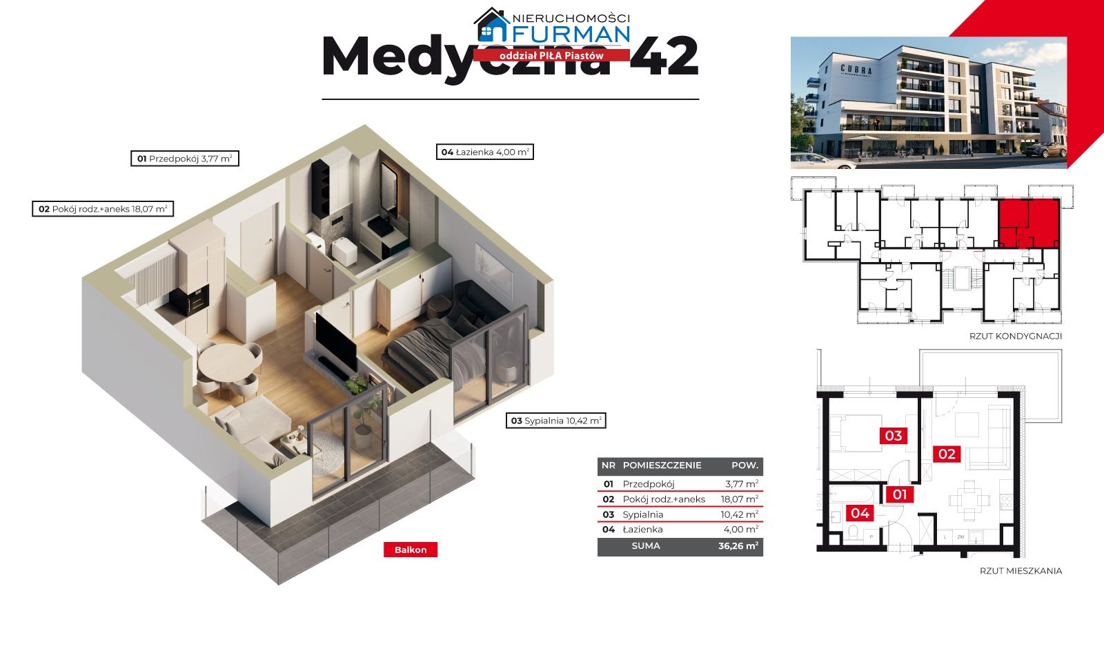 Mieszkanie 36,26 m², piętro 1, oferta nr , FRP-MS-196565-1, Piła, Górne-idx