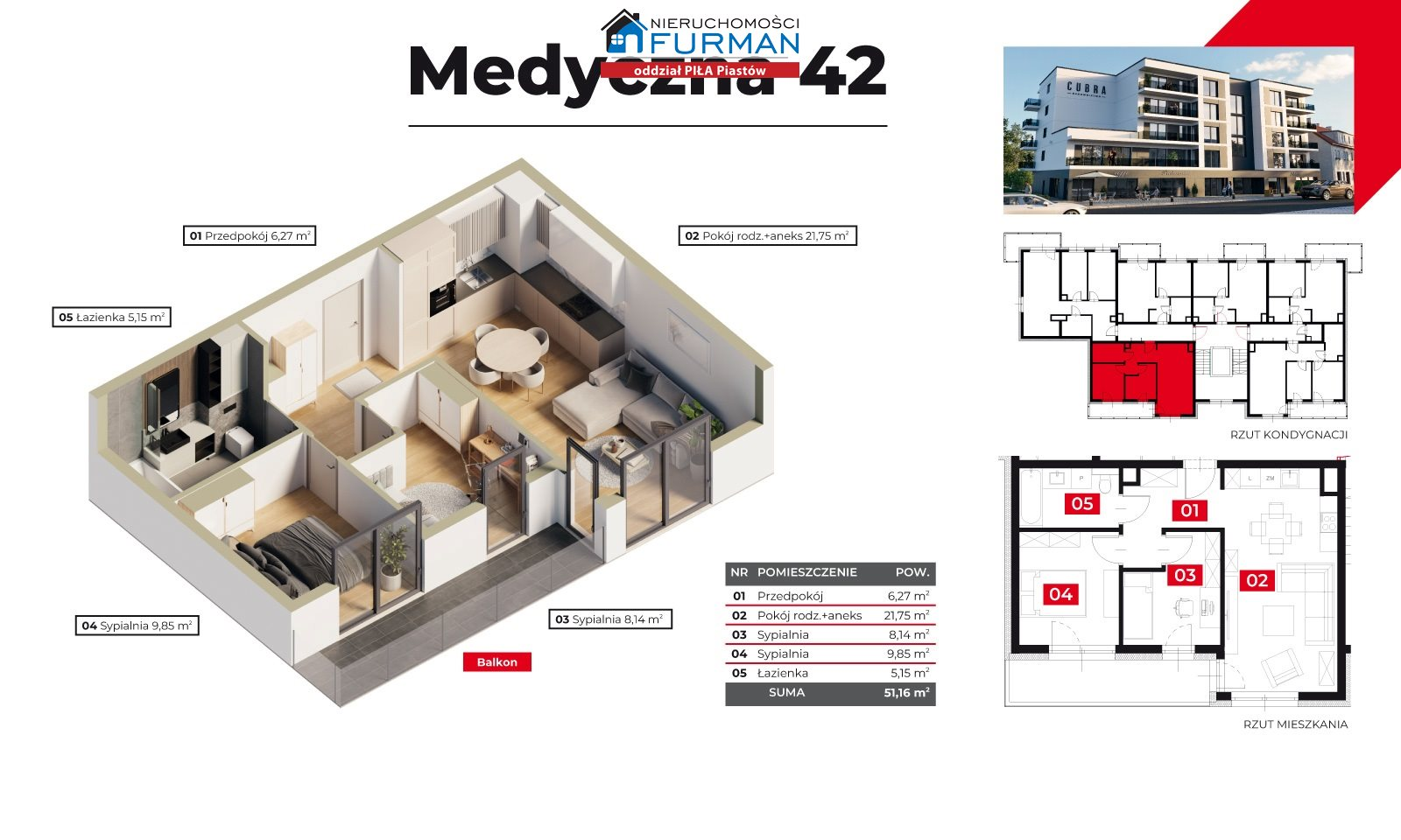 Mieszkanie 51,16 m², piętro 1, oferta nr , FRP-MS-196567-1, Piła, Górne-idx