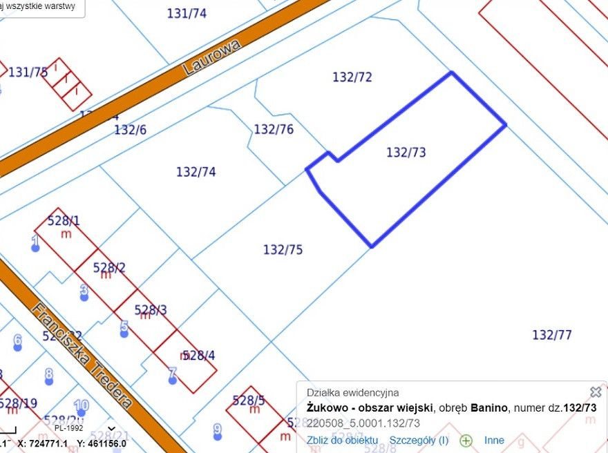 Działka 800,00 m², oferta nr , PAN557206, Banino, Franciszka Tredera-idx