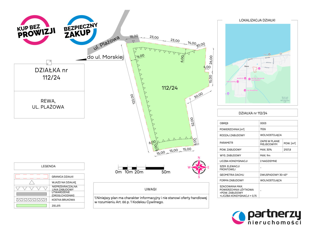 Działka 7 128,00 m², oferta nr , PAN574003, Rewa, Plażowa-idx