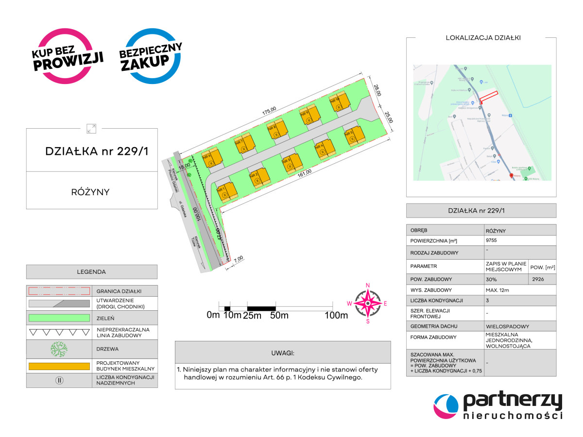 Działka 9 700,00 m², oferta nr , PAN456628, Różyny-idx