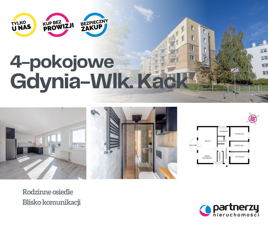 Apartament 85,26 m², piętro 4, oferta nr , PAN268845, Gdynia, Wielki Kack, Wielki Kack, Myśliwska-idx