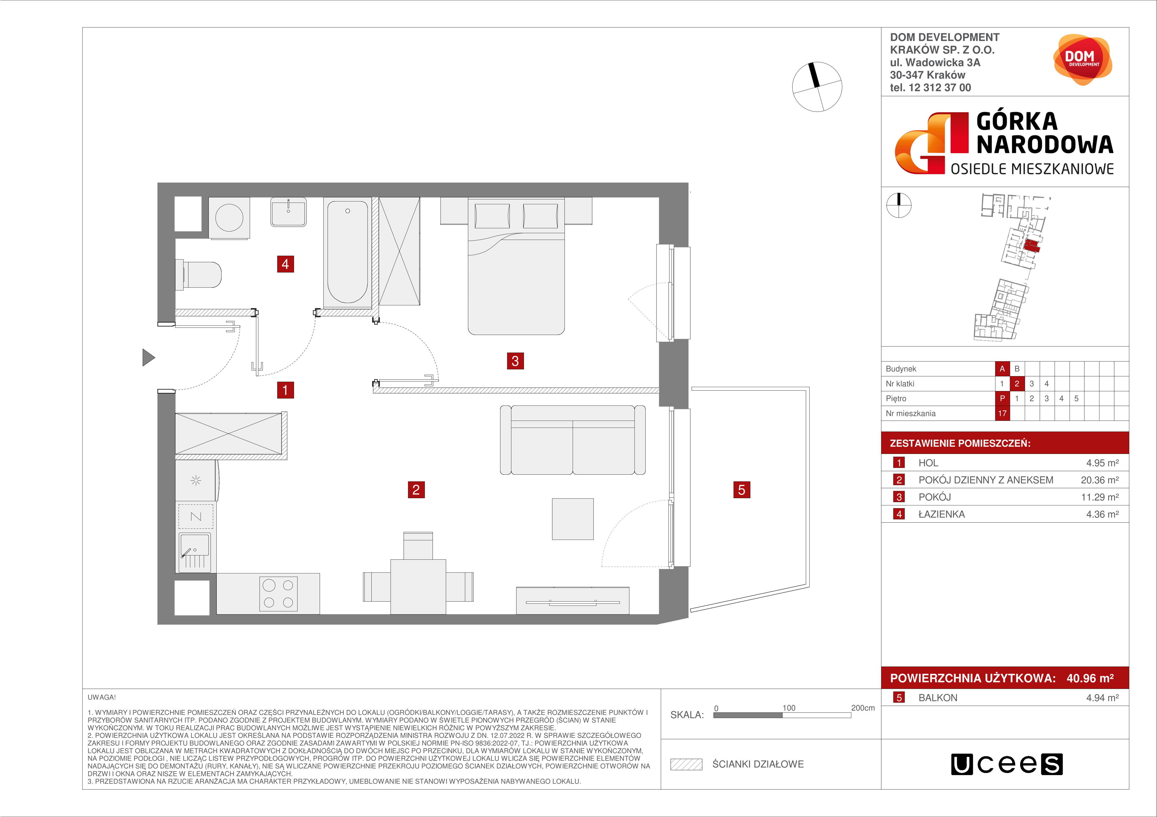 Mieszkanie 40,96 m², parter, oferta nr A/17, Osiedle Górka Narodowa etap 5, Kraków, Prądnik Biały, Górka Narodowa, ul. Papierni Prądnickich-idx