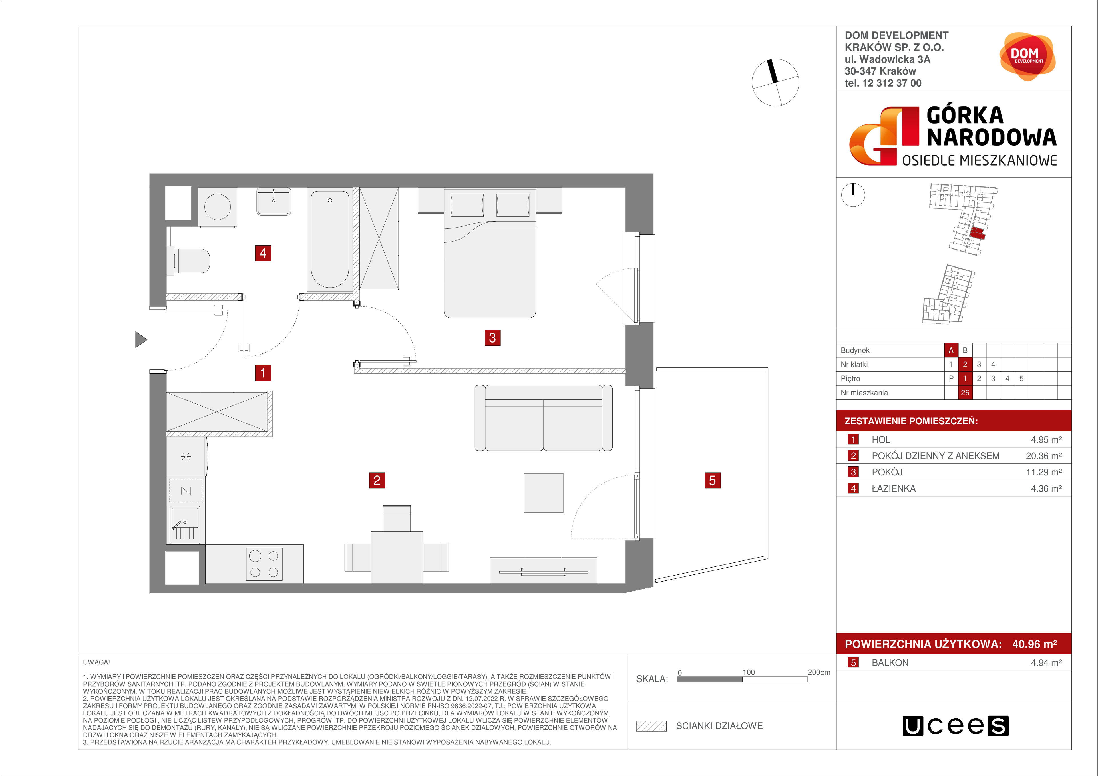 Mieszkanie 40,96 m², piętro 1, oferta nr A/26, Osiedle Górka Narodowa etap 5, Kraków, Prądnik Biały, Górka Narodowa, ul. Papierni Prądnickich-idx