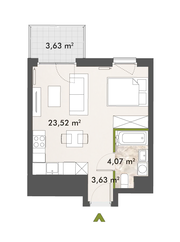 Mieszkanie 31,22 m², piętro 2, oferta nr 30/XY-F1.C.02.04, XYZ Place, Warszawa, Włochy, Okęcie, ul. Komitetu Obrony Robotników 32-idx