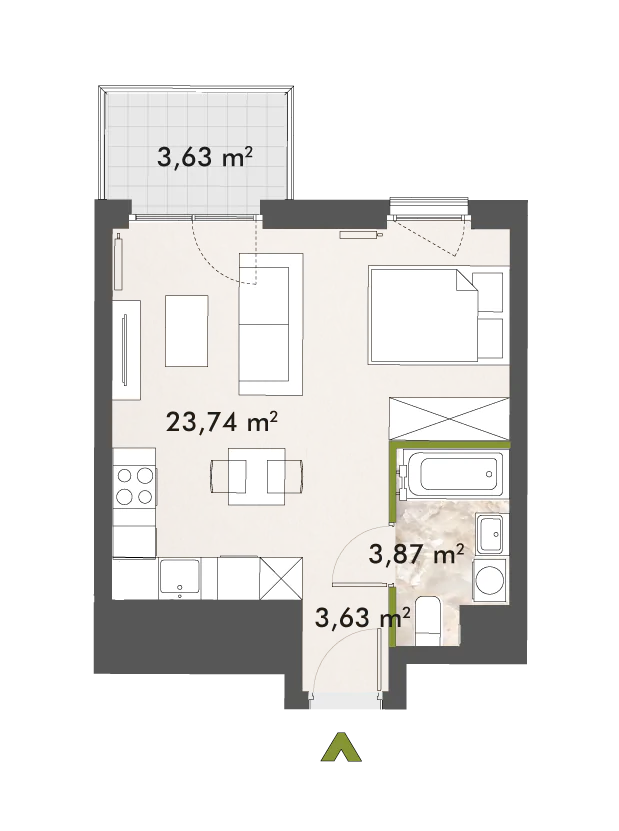 Mieszkanie 31,23 m², piętro 6, oferta nr 30/XY-F1.C.06.03, XYZ Place, Warszawa, Włochy, Okęcie, ul. Komitetu Obrony Robotników 32-idx