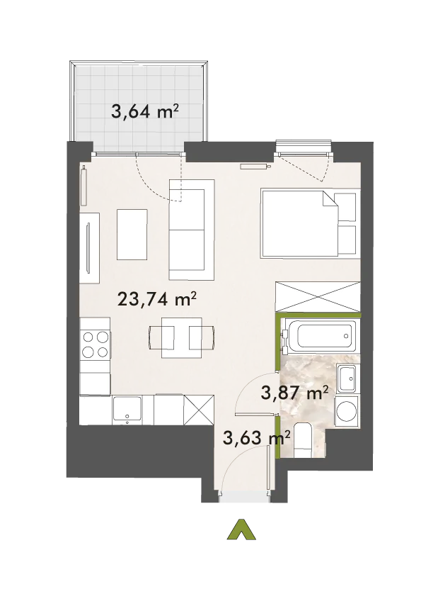 Mieszkanie 31,23 m², piętro 7, oferta nr 30/XY-F1.C.07.03, XYZ Place, Warszawa, Włochy, Okęcie, ul. Komitetu Obrony Robotników 32-idx