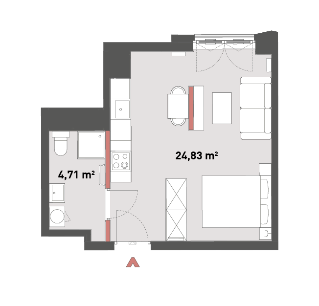 Mieszkanie 29,54 m², piętro 1, oferta nr 54/Z54-A.01.01, Żelazna 54, Warszawa, Wola, Mirów, ul. Żelazna 54-idx