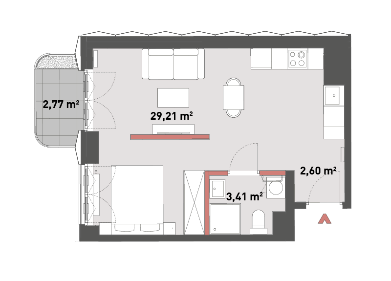 Mieszkanie 35,22 m², piętro 2, oferta nr 54/Z54-A.02.02, Żelazna 54, Warszawa, Wola, Mirów, ul. Żelazna 54-idx