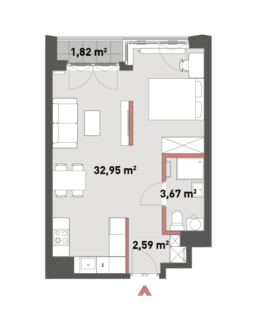 Mieszkanie 39,21 m², piętro 6, oferta nr 54/Z54-A.06.14, Żelazna 54, Warszawa, Wola, Mirów, ul. Żelazna 54-idx