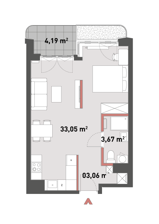 Mieszkanie 39,78 m², piętro 6, oferta nr 54/Z54-A.06.17, Żelazna 54, Warszawa, Wola, Mirów, ul. Żelazna 54-idx