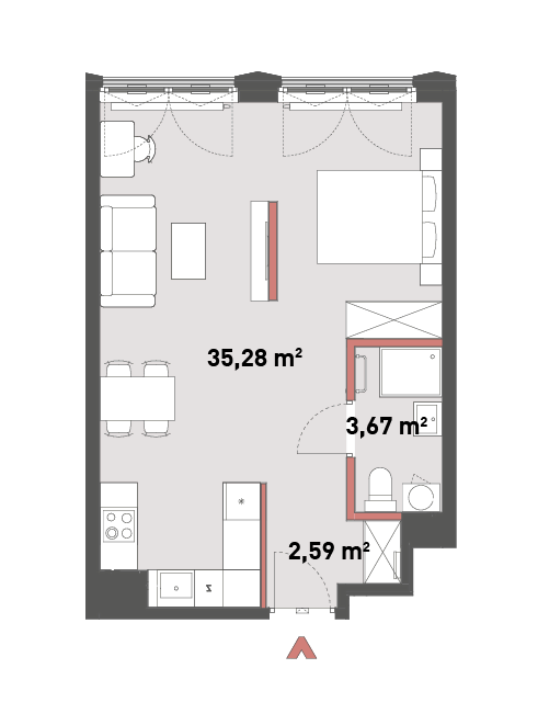 Mieszkanie 41,54 m², piętro 7, oferta nr 54/Z54-A.07.12, Żelazna 54, Warszawa, Wola, Mirów, ul. Żelazna 54-idx