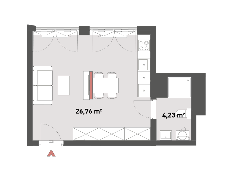 Mieszkanie 30,99 m², piętro 7, oferta nr 54/Z54-A.07.16, Żelazna 54, Warszawa, Wola, Mirów, ul. Żelazna 54-idx