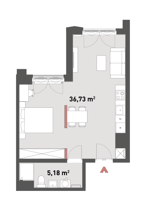 Mieszkanie 41,91 m², piętro 8, oferta nr 54/Z54-A.08.08, Żelazna 54, Warszawa, Wola, Mirów, ul. Żelazna 54-idx