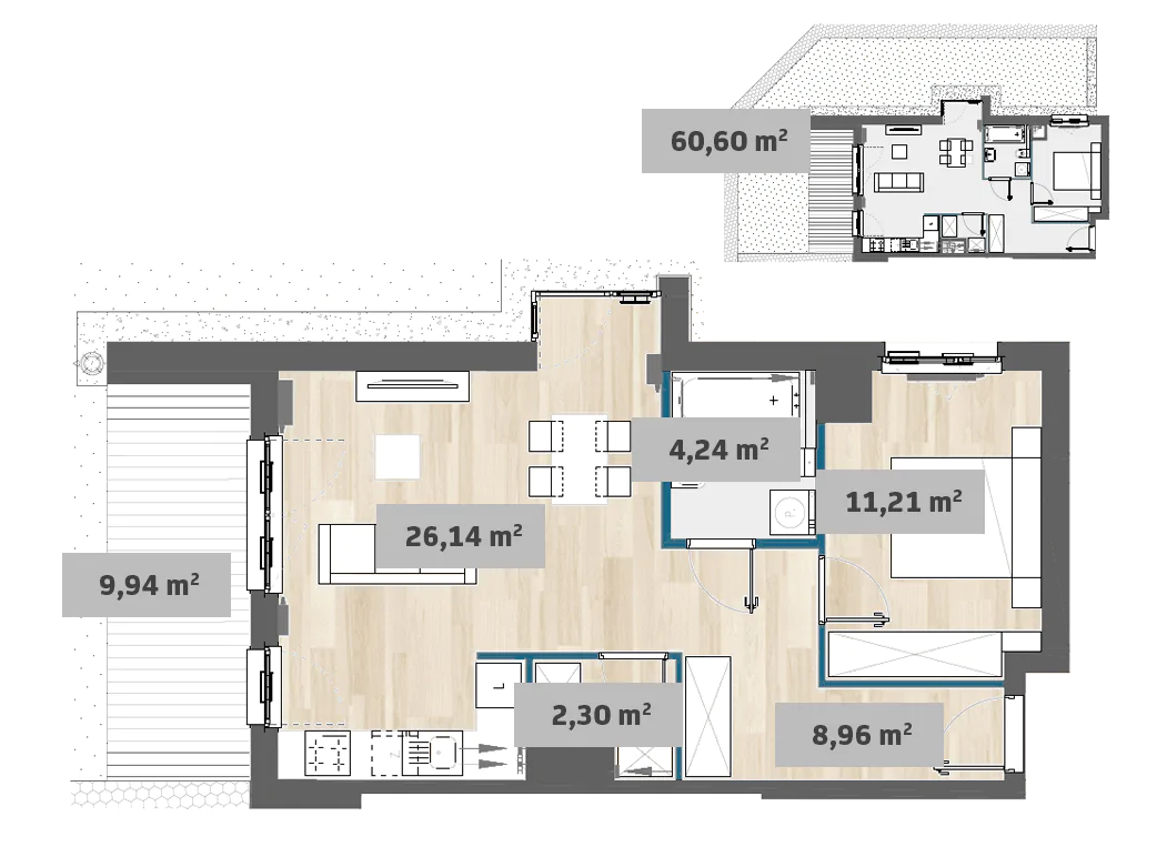 Mieszkanie 52,85 m², parter, oferta nr 7/SZ-F1.E.00.04, Sady Żoliborz, Warszawa, Żoliborz, Sady Żoliborskie, ul. Anny German 15-idx