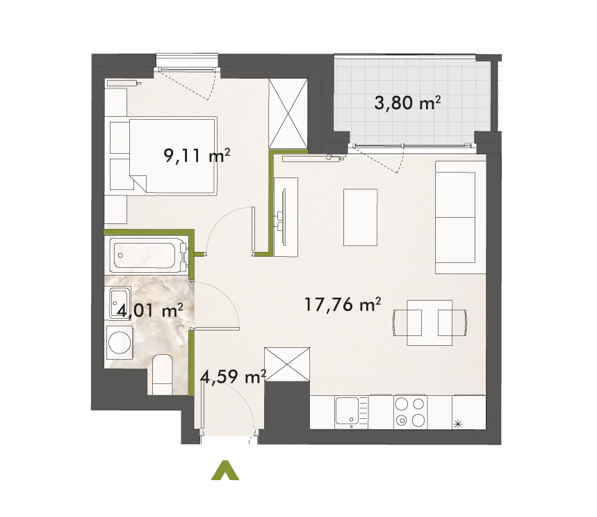 Mieszkanie 35,47 m², piętro 7, oferta nr 30/XY-F1.B.07.02, XYZ Place, Warszawa, Włochy, Okęcie, ul. Komitetu Obrony Robotników 32-idx